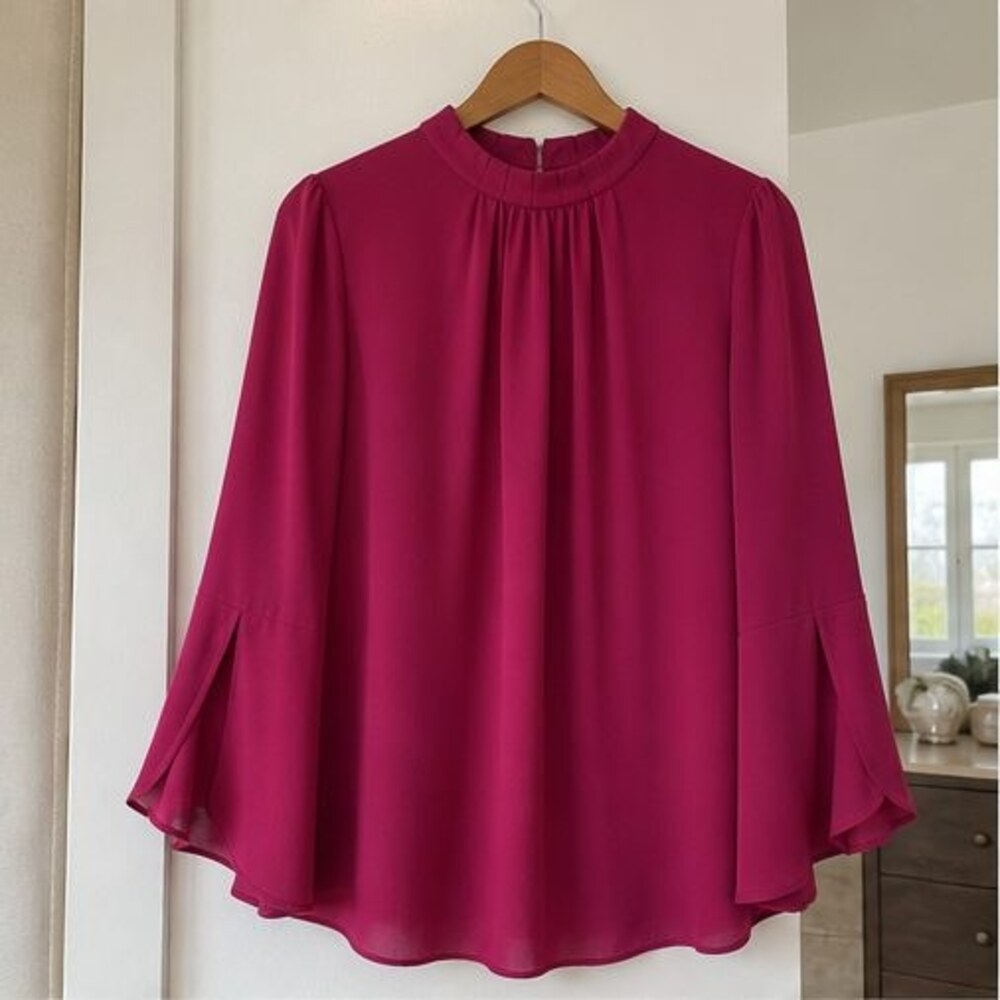 Gray Tie Neck Blouse